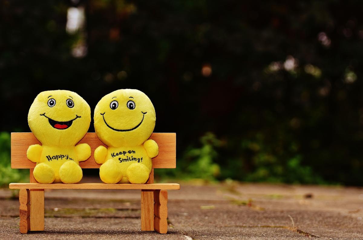 Happy plushies representing being positive in life.